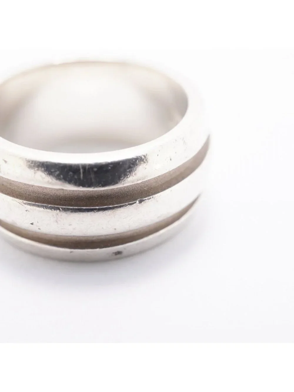 Tiffany & Co Ring Group Double Line 925 Sterling Silver